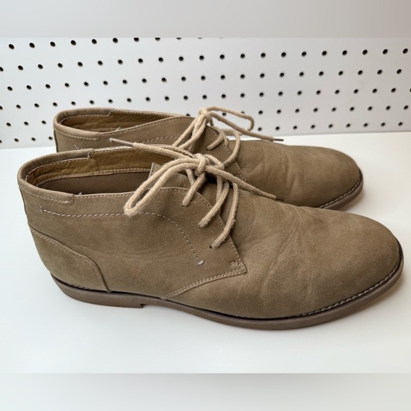 Dexter Comfort Memory Foam Tan Beige Chukka Boots Lace Up Shoes Size 12M Classic - Picture 3 of 14